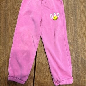 GAP Kids Bright Pink Joggers with Smiley Logo